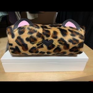 Kitty Leopard Print Makeup Bag